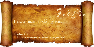 Feuermann Ágnes névjegykártya